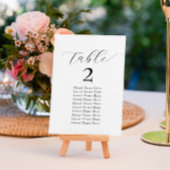 Elegante Tischnummer Namen Schwarz-weiß Minimalist