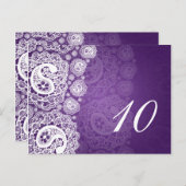 Elegante Tischnummer Paisley Lace Lila (Vorne/Hinten)