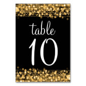 Elegante Tischnummer Party Glitzern Gold (Vorderseite)