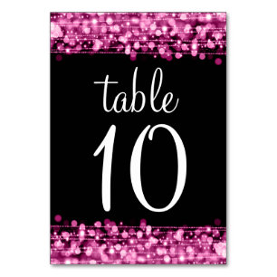 Elegante Tischnummer Party Glitzern Pink