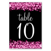 Elegante Tischnummer Party Glitzern Pink (Rückseite)