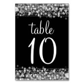 Elegante Tischnummer Party Glitzern Silver (Rückseite)