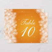 Elegante Tischnummer Party Sparkle Orange (Vorne/Hinten)