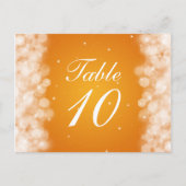 Elegante Tischnummer Party Sparkle Orange (Vorderseite)