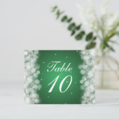 Elegante Tischnummer Party Sparkle Smaragdgrün (Stehend Vorderseite)