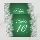 Elegante Tischnummer Party Sparkle Smaragdgrün (Vorne/Hinten)