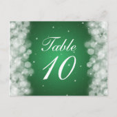 Elegante Tischnummer Party Sparkle Smaragdgrün (Vorderseite)