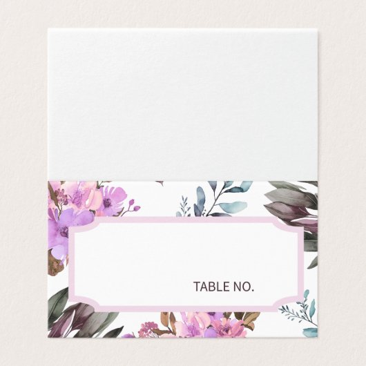 Elegante Tischnummer Platzkarten (Außenseite Aufgefaltet)