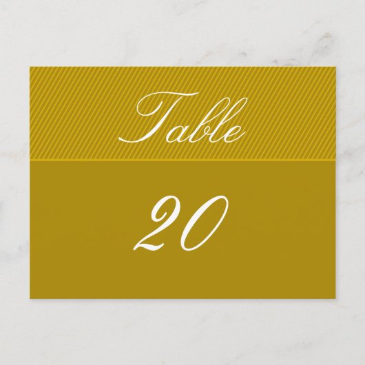 Elegante Tischnummer Postkarte (Vorderseite)