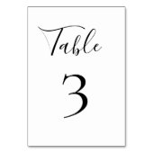 Elegante Tischnummer Schwarz-Weiß-Hochzeit (Vorderseite)