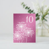 Elegante Tischnummer Sommer Sparkle Rose Rosa (Stehend Vorderseite)