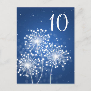 Elegante Tischnummer Sommer Sparkle Sapphire