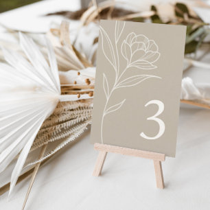 Elegante Tischnummer Taupe Hochzeiten