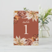 Elegante Tischnummer Terracotta auf dem Monte Tama (Stehend Vorderseite)