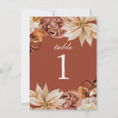 Elegante Tischnummer Terracotta auf dem Monte Tama (Rückseite)