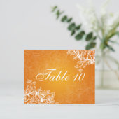 Elegante Tischnummer Vintage Wirbel Orange (Stehend Vorderseite)