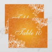 Elegante Tischnummer Vintage Wirbel Orange (Vorne/Hinten)