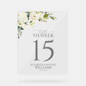 Elegante Tischnummer von White Grey Green Acrylschild (Vorderseite)