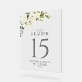 Elegante Tischnummer von White Grey Green Acrylschild (Winkel)