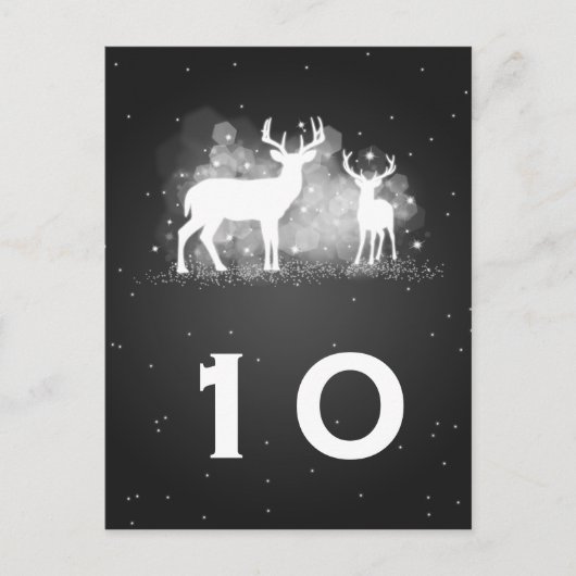 Elegante Tischnummer Winter Deer Sparkle (Vorderseite)