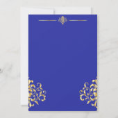 Elegante Tischnummern aus Gold und Blue Damask (Rückseite)
