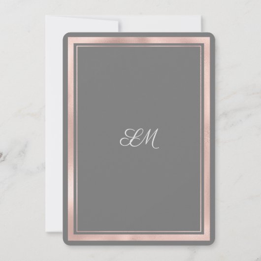 Elegante Tischnummern aus grauem Rosengold (Rückseite)