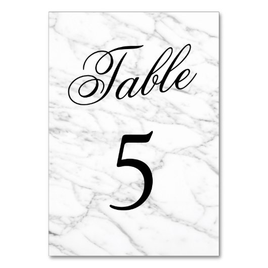 Elegante Tischnummern aus weißem Marmor (Vorderseite)