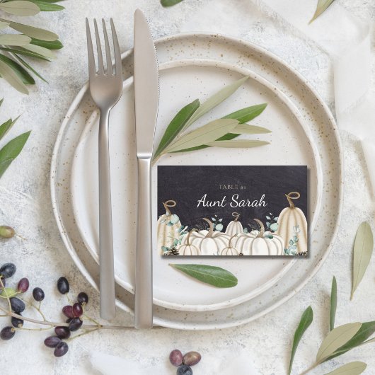 Elegante Tischnummern für Herbst Platzkarte