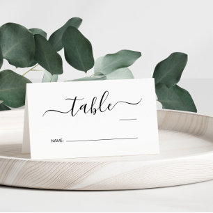 Elegante Tischnummern-Schrift für die Hochzeit Platzkarte