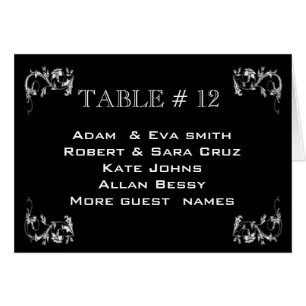 Elegante Tischnummerschablonenhochzeit