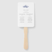 Elegante Toile Blue Zeremonie Programm Hand Fan Fächer (Rückseite)