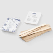 Elegante Toile Blue Zeremonie Programm Hand Fan Fächer (Non-assembled)