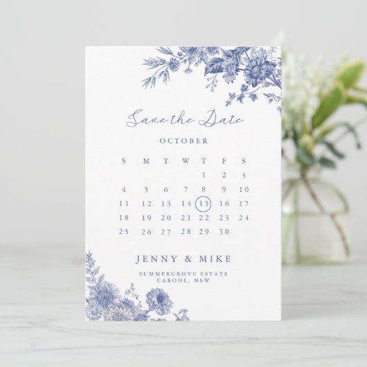 Elegante Toile Einladung (Stehend Vorderseite)