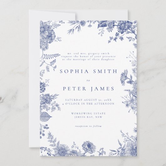 Elegante Toile Einladung (Vorderseite)