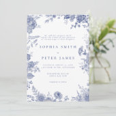 Elegante Toile Einladung (Stehend Vorderseite)