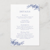 Elegante Toile French Blue Floral Enclosure Card Begleitkarte (Vorderseite)