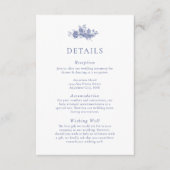 Elegante Toile French Blue Floral Enclosure Card Begleitkarte (Vorderseite)