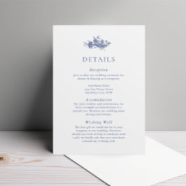 Elegante Toile French Blue Floral Enclosure Card Begleitkarte