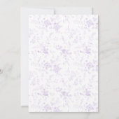 Elegante Toile French Lavender Floral Wedding Einladung (Rückseite)