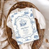 Elegante Toile Nautical Baby Shower Einladung