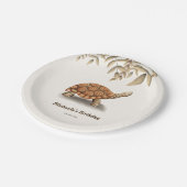 Elegante Tortoise Geburtstagsparty Pappteller (Schrägansicht)