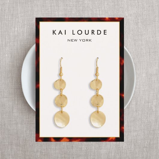 Elegante Tortoise Muschel Earring Visitenkarte