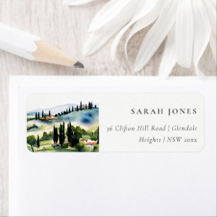 Elegante Toskana Italien Wasserfarben Landschaft A