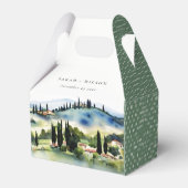 Elegante Toskana Italien Wasserfarbenen Landschaft Geschenkschachtel (Rückseite)