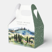 Elegante Toskana Italien Wasserfarbenen Landschaft Geschenkschachtel (Vorderseite)