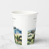 Elegante Toskana Italien Wasserfarbenen Landschaft Pappbecher (Rechts)