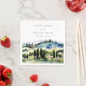 Elegante Toskana Italien Wasserfarbenen Landschaft Serviette (Beispiel)