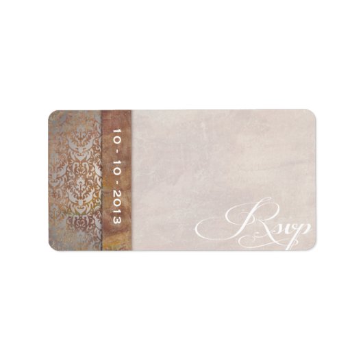 Elegante Toskanische Damaske Italienische UAWG Adressaufkleber (Vorne)