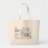 Elegante Tote-Tasche mit handGezeichnet Altstadt Jumbo Stoffbeutel (Vorne)