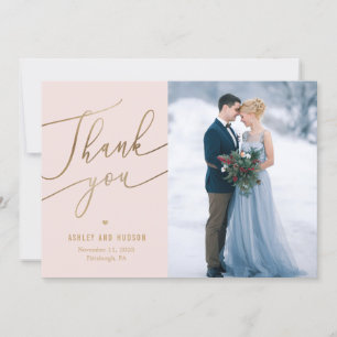 Elegante Touch Editable Color Wedding Dankeskarte